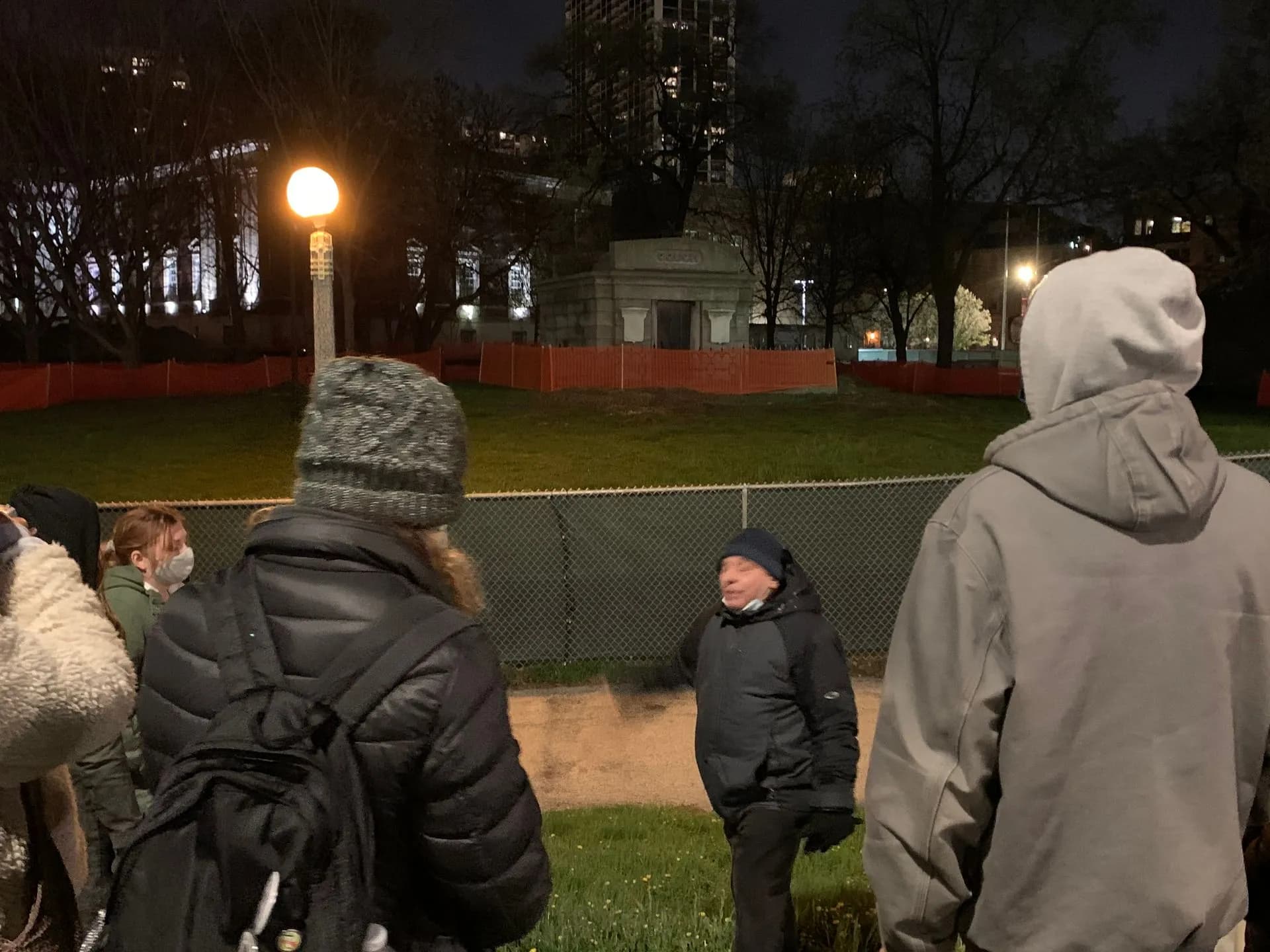Ghost hunters gathered outside the Couch Tomb in Lincoln Park