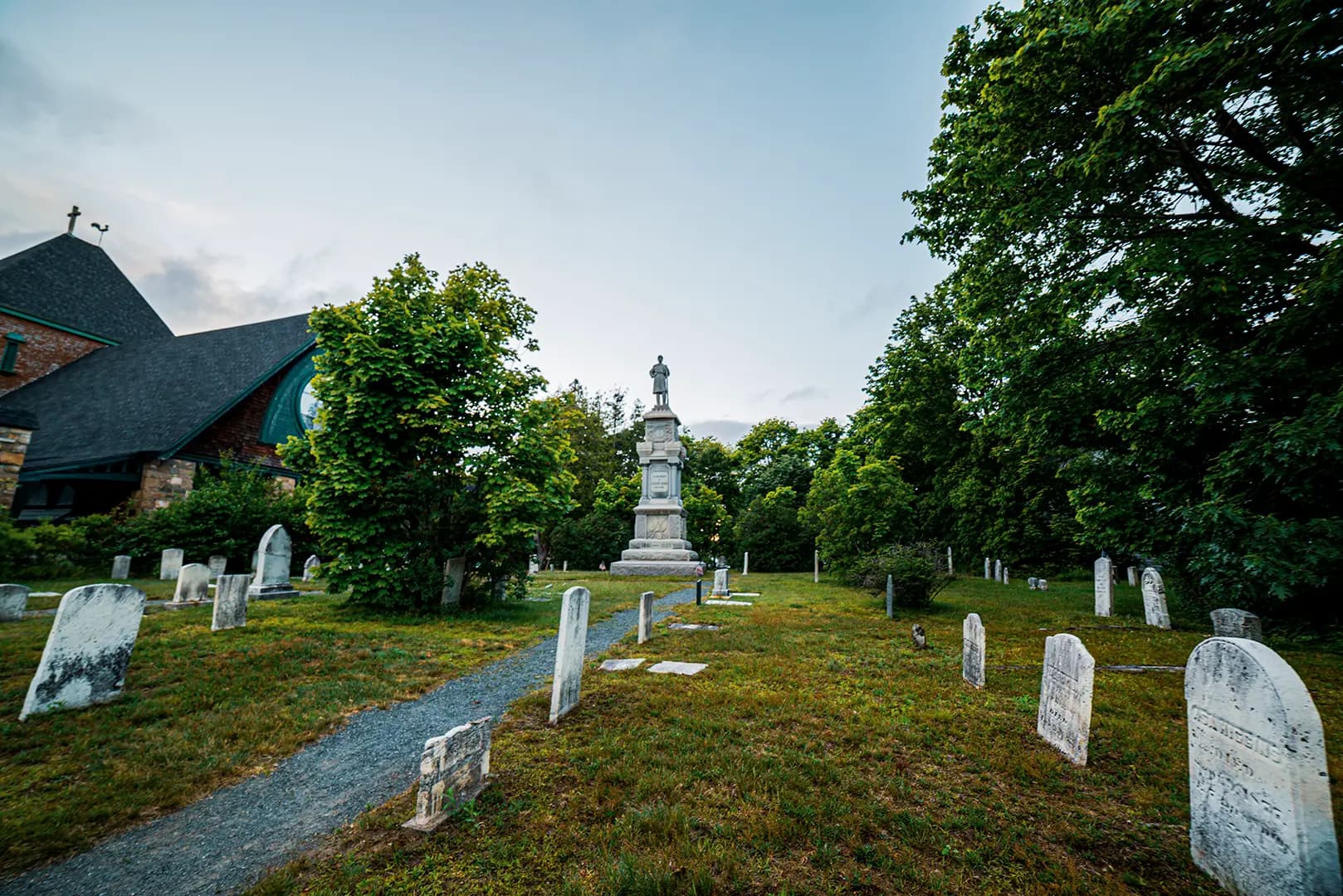 Bar Harbor ghost walk along the misty New England coast
