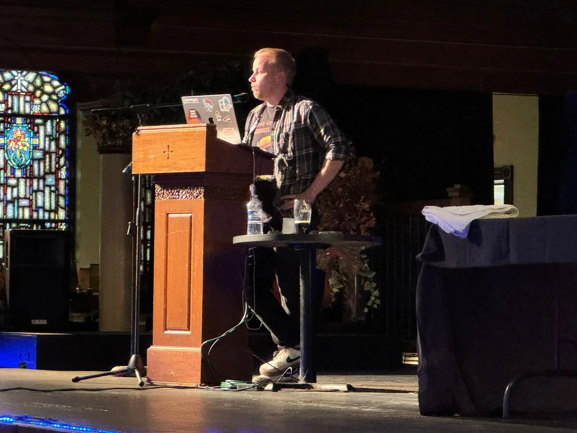 Josh Hughes onstage at the 2024 Milwaukee Paracon
