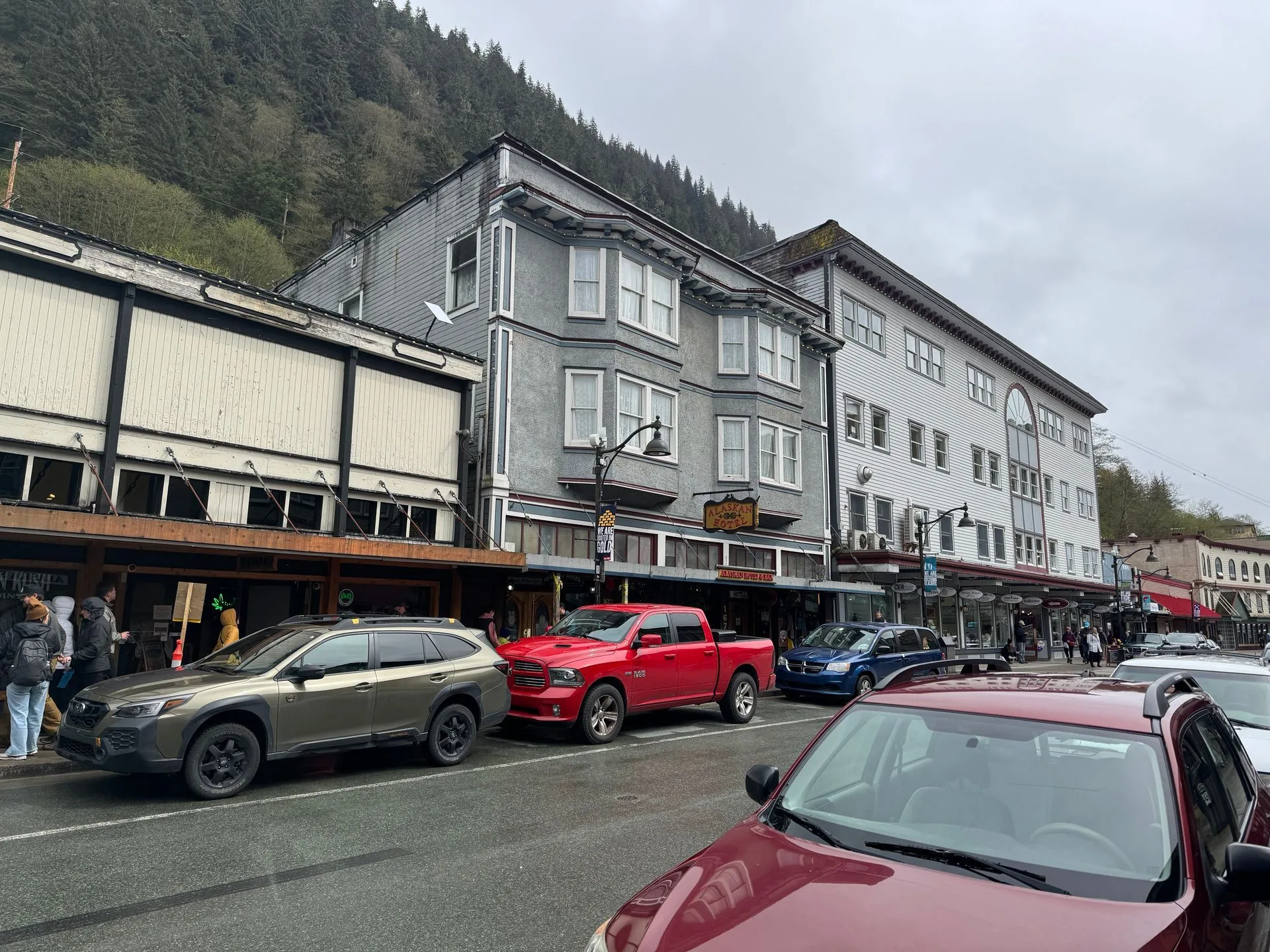 The Alaskan Hotel and Bar in the shadow of Mount Roberts