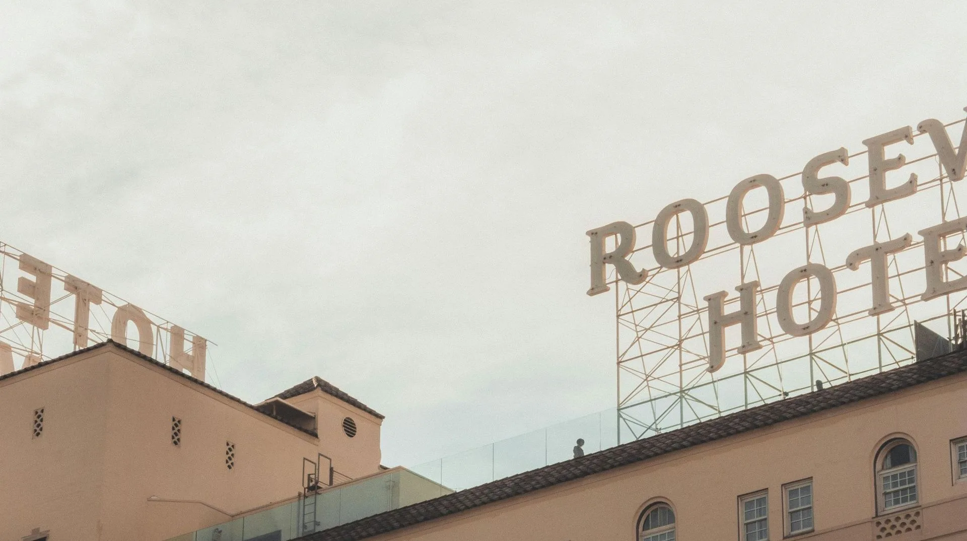 Dark image of the Roosevelt hotel in Los Angeles