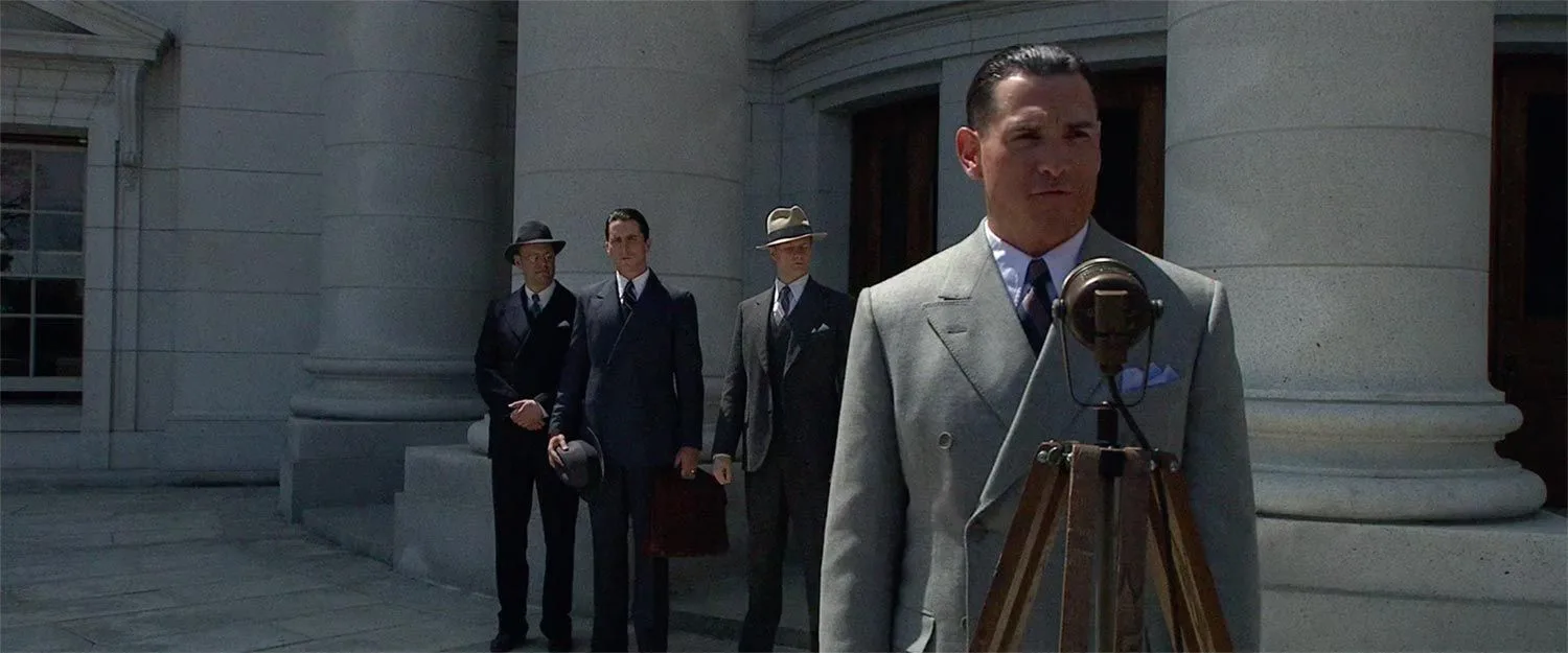 Christian Bale in Public Enemies in front of the Wisconsin State Capitol in Madison