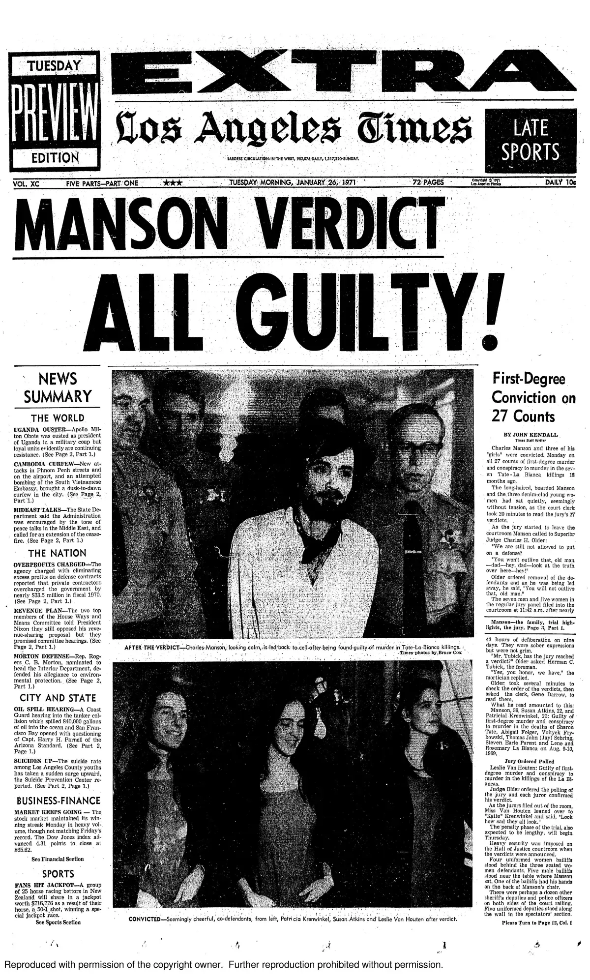 Newspaper headline: 