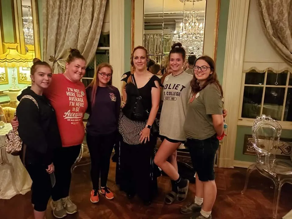 A bachelorette party inside the Maxwell Mansion in Lake Geneva, Wisconsin