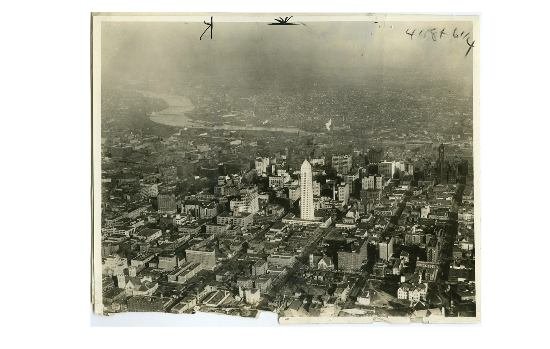 Airplane view of Foshay Tower in 1929