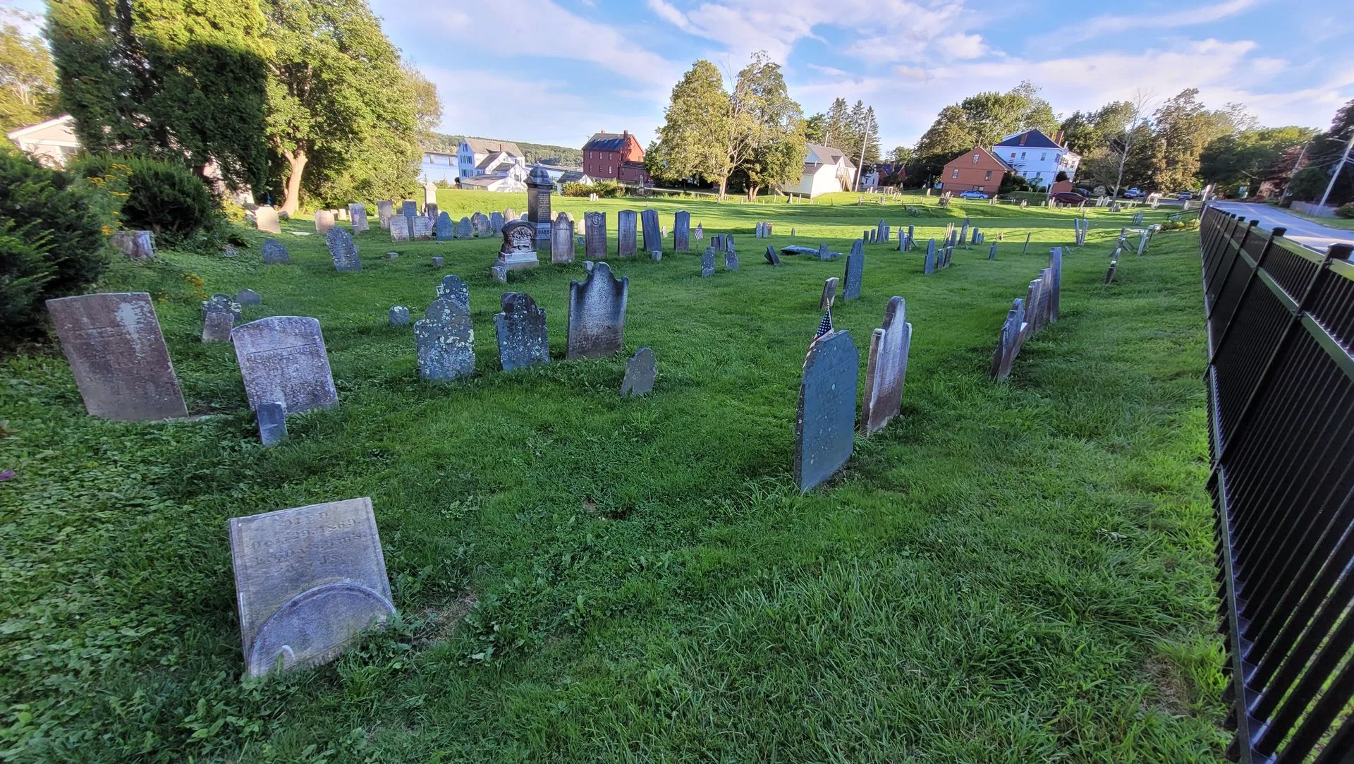 A black and white photo of wiscasset 's ancient burial ground