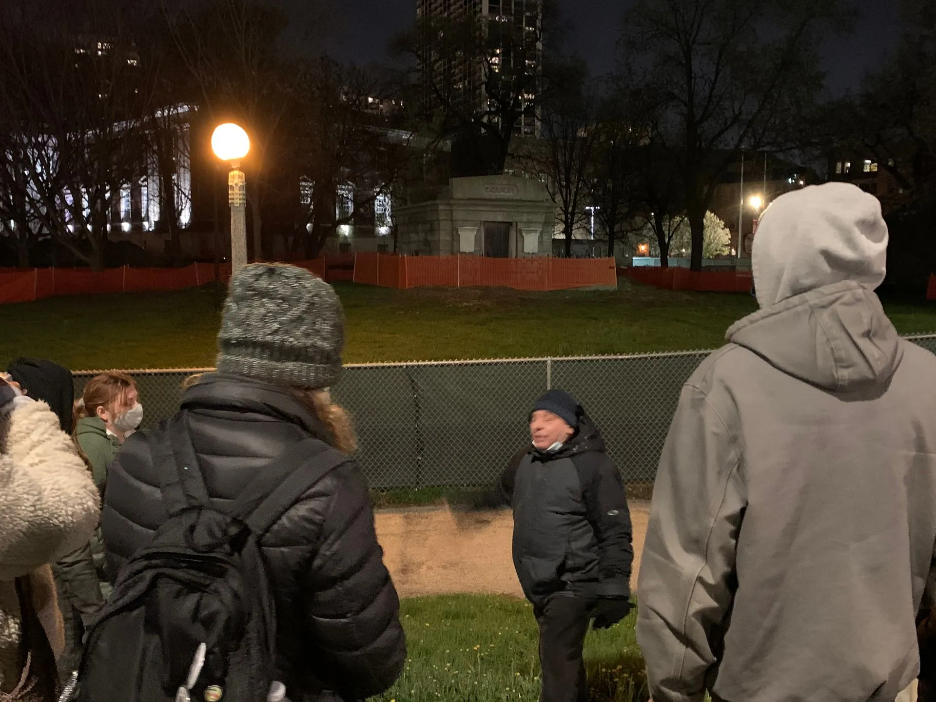 Ghost hunters gathered outside the Couch Tomb in Lincoln Park