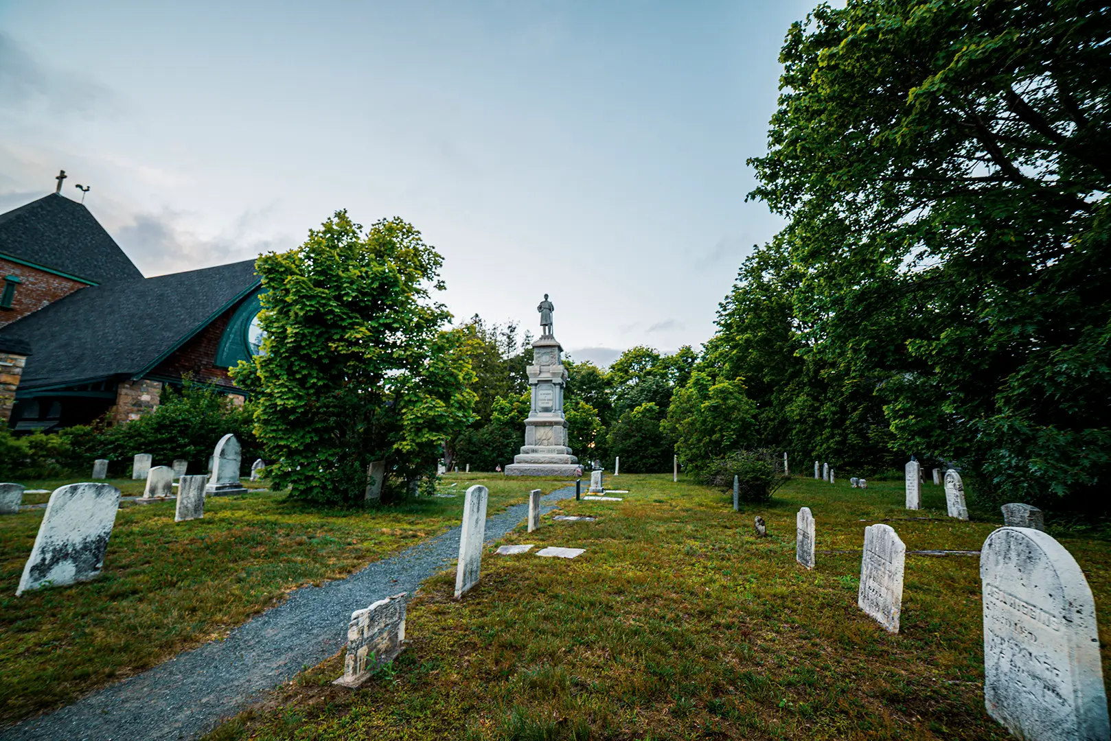Bar Harbor ghost walk along the misty New England coast