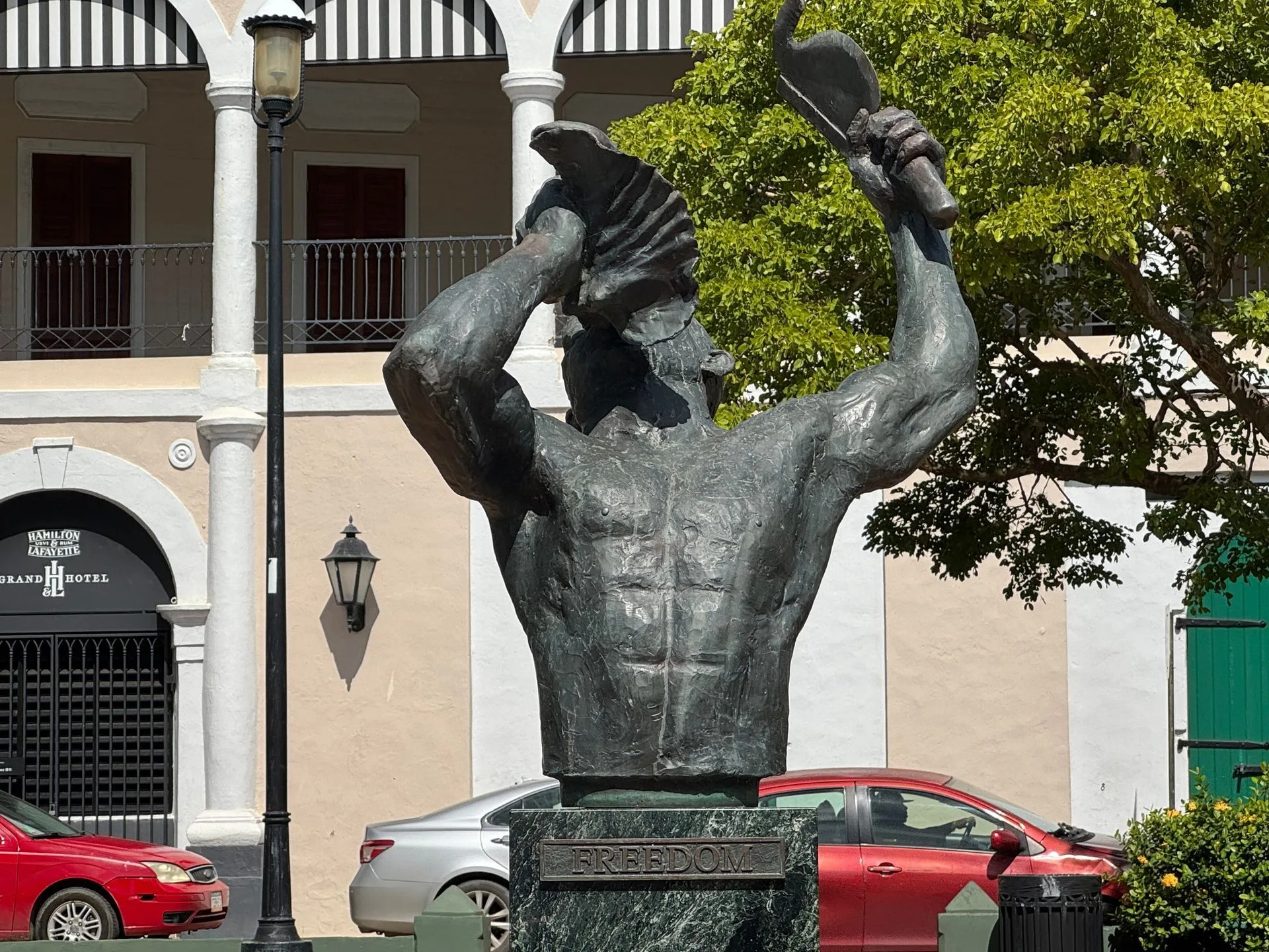 The Freedom Statue at Emancipation Garden in Charlotte Amalie